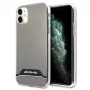 AMG AMHCN61TCBW kietas dėklas, skirtas iPhone 11 / XR 6,1 colio – permatomas su elektroplatinto juodos ir baltos spalvos rėmeliu