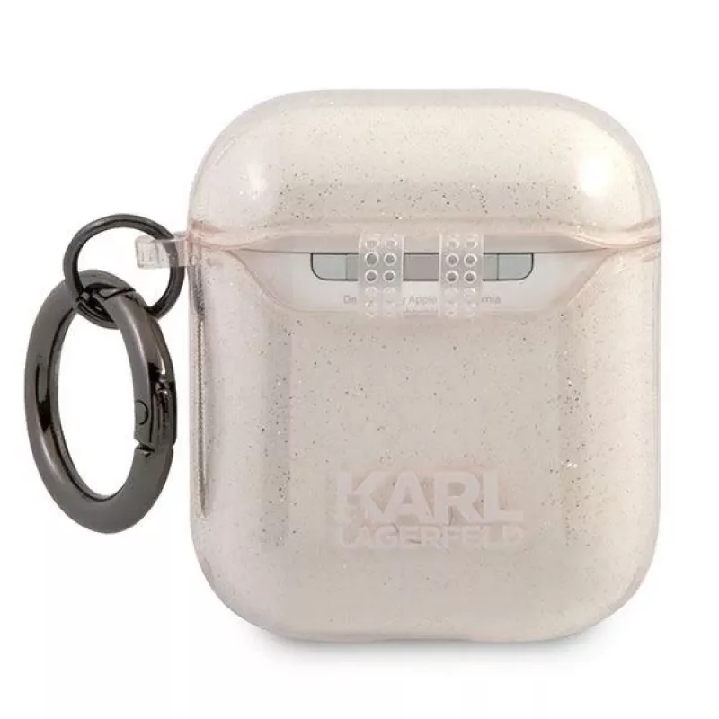 Karl Lagerfeld KLA2UKHGD AirPods 1/2 dėklas Auksinis blizgučiais Karl Head