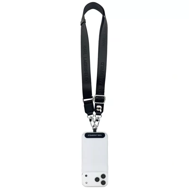 Karl Lagerfeld Universal Strap Tether Patch Karl Metal Logo juodas