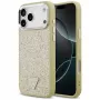 GUESS Glitter Triangle Logo MagSafe dėklas, skirtas iPhone 17 Pro Max - auksinis