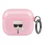 Karl Lagerfeld KLA3UKHGP Blizgantis Karl's Head AirPods 3 dėklas - Rožinis