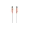 GUESS GUCCLALRGDP USB-C į USB-C greito įkrovimo laidas 1,5 m rožinis su reljefiniu logotipu