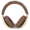 GUESS 4G Script Metal Logo belaidės ausinės ant ausų Bluetooth 5.3 ruda