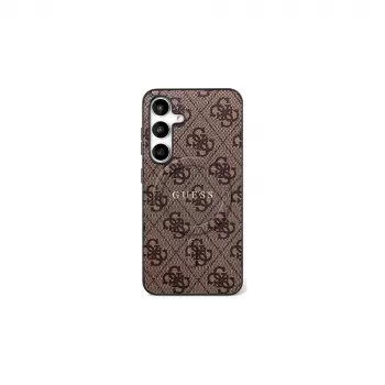 GUESS 4G Ring Classic Logo MagSafe dėklas Samsung Galaxy S25 FE - ruda