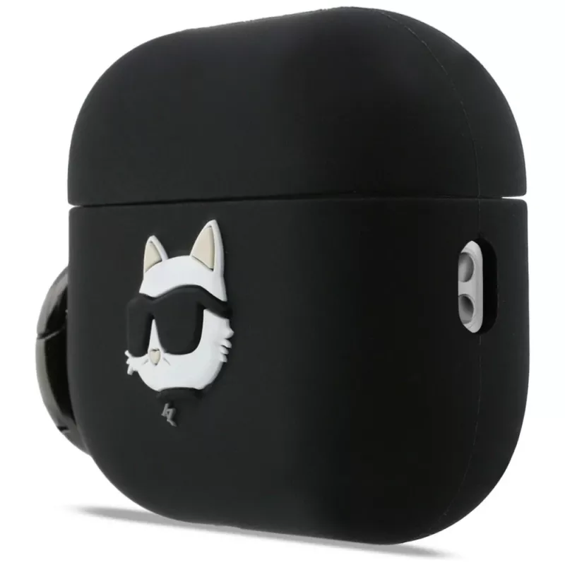 Karl Lagerfeld Silicone Choupette Head 3D dėklas AirPods Pro 3 - juodas