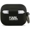 Karl Lagerfeld Silicone Choupette Head 3D dėklas AirPods Pro 3 - juodas