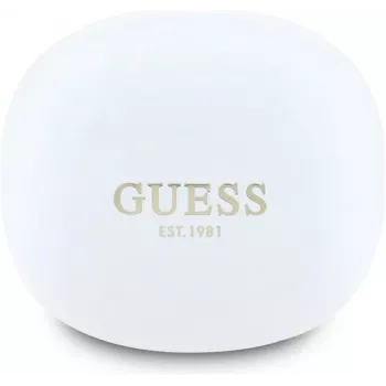 GUESS Flat Classic Logo Electroplated belaidės ausinės, baltos