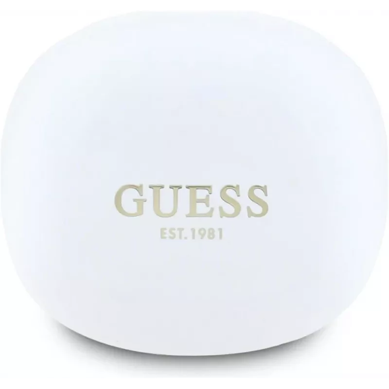 GUESS Flat Classic Logo Electroplated belaidės ausinės, baltos