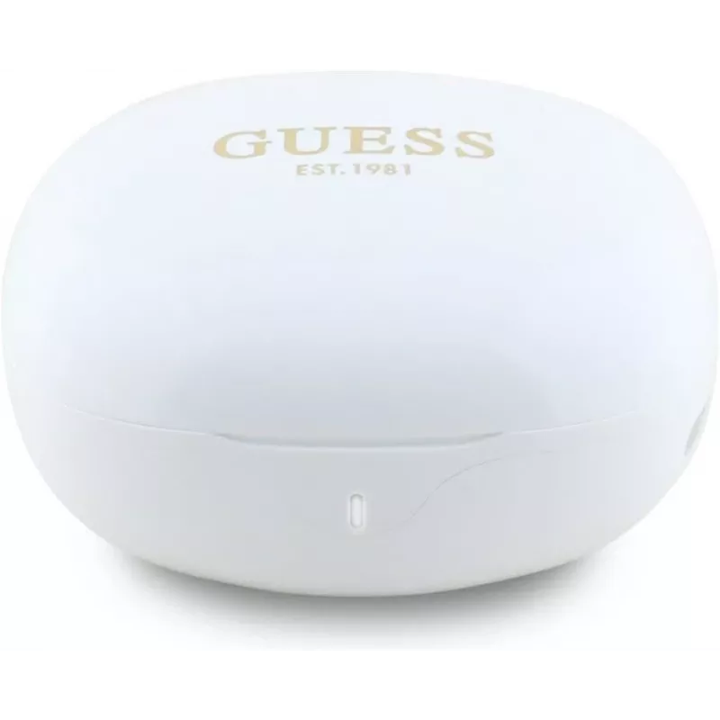 GUESS Flat Classic Logo Electroplated belaidės ausinės, baltos