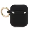 Guess GUA2SSSK AirPods 1/2 dėklas juodas silikoninis Vintage Script