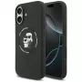 Karl Lagerfeld Silicone Karl & Choupette Ring MagSafe dėklas, skirtas iPhone 17 - juodos spalvos