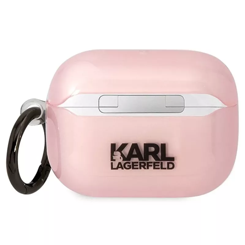 Karl Lagerfeld KLAPHNCHTCP AirPods Pro dėklas rožinis Ikonik Choupette