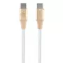 GUESS GUCCLALRGDD USB-C į USB-C laidas 1,5 m, greitas įkrovimas, šviesiai auksinis, įspaustas logotipas