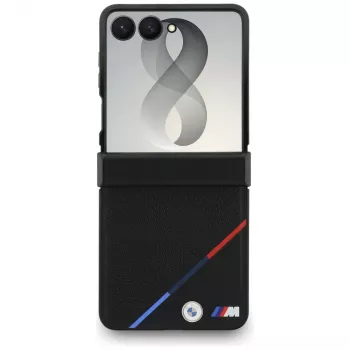 BMW M odinė perforuota tribandės juostos MagSafe dėklas, skirtas Samsung Galaxy Z Flip8 - juoda