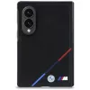 BMW M odinė perforuota trijų spalvų juostos metalinių logotipų MagSafe dėklas, skirtas Samsung Galaxy Z Fold8 - juoda