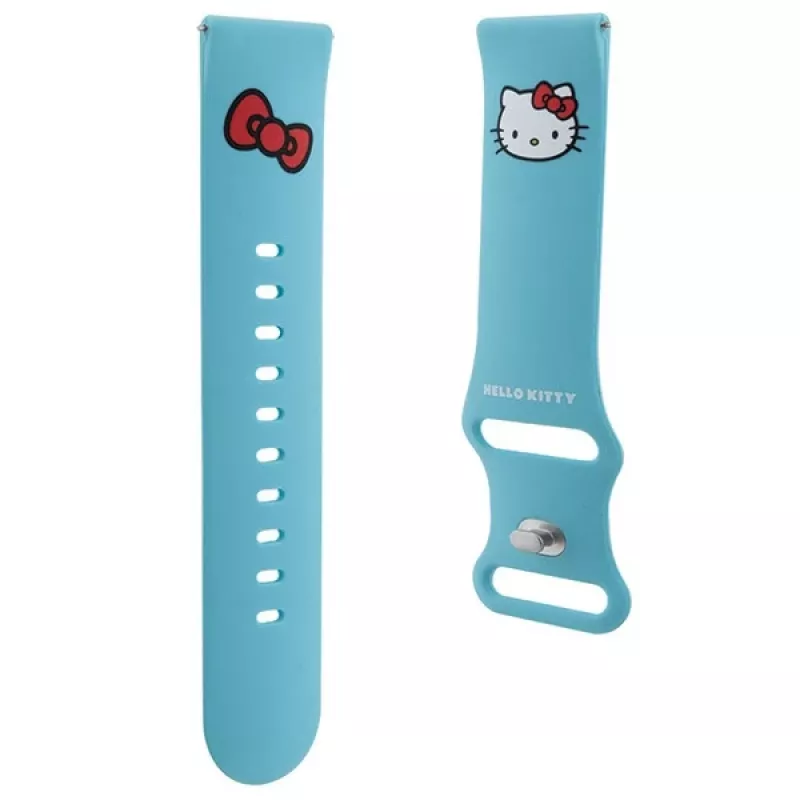 Hello Kitty Universalus silikoninis laikrodžio dirželis Kitty Head mėlynas 22mm