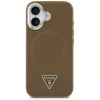 GUESS Triangle Logo MagSafe dėklas, skirtas iPhone 17 - rudas