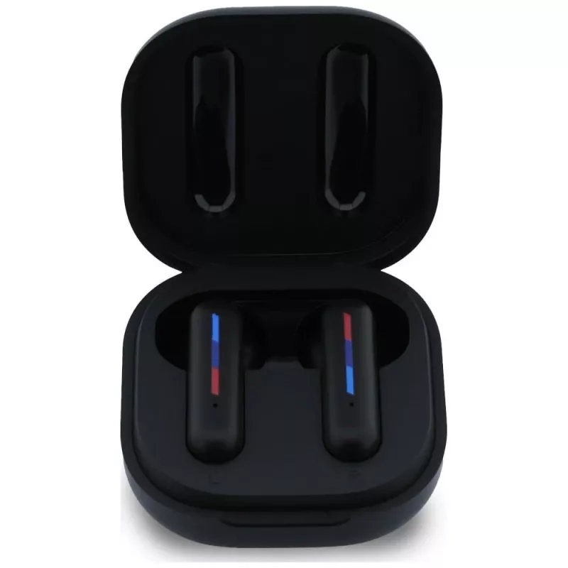 BMW TWS Bluetooth ausinės su ENC ir atspaustu logotipu - juodos