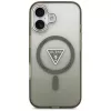 GUESS IML Gradient Triangle Logo MagSafe dėklas, skirtas iPhone 17 – chaki