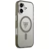 GUESS IML Gradient Triangle Logo MagSafe dėklas, skirtas iPhone 17 – chaki