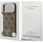 GUESS 4G Triangle Logo MagSafe dėklas, skirtas iPhone 17 Pro Max – ruda ir auksinė