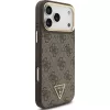 GUESS 4G Triangle Logo MagSafe dėklas, skirtas iPhone 17 Pro Max – ruda ir auksinė
