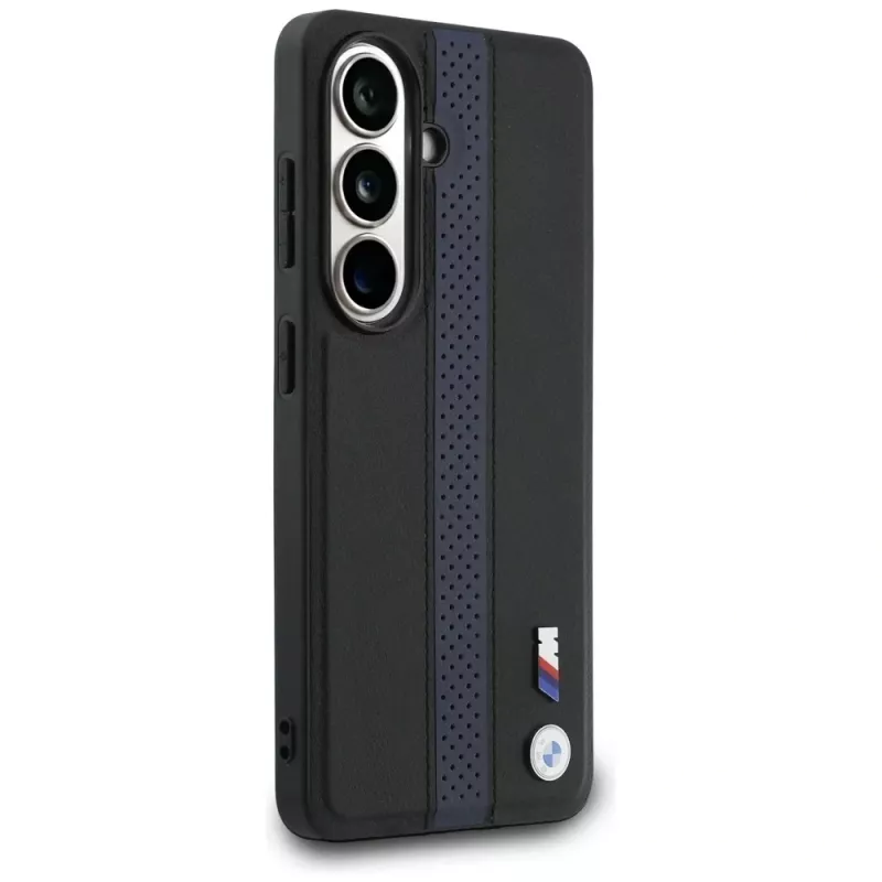 BMW Perforated Stripe Logo MagSafe dangtelis, skirtas Samsung Galaxy S26 - mėlynas