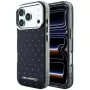 Karl Lagerfeld IML Rhinestones Allover ir elektrograviruotas logotipas dėklas, skirtas iPhone 18 Pro / 17 Pro - juodas