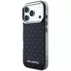 Karl Lagerfeld IML Rhinestones Allover ir elektrograviruotas logotipas dėklas, skirtas iPhone 18 Pro / 17 Pro - juodas