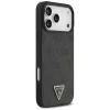 GUESS Leather 4G Triangle Strass MagSafe dėklas, skirtas iPhone 18 Pro Max / 17 Pro Max - juodas