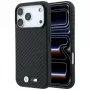 BMW M Carbon Metal Logo MagSafe dėklas, skirtas iPhone 18 Pro / 17 Pro – juodas