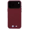 BMW M Carbon Metal Logo MagSafe dėklas, skirtas iPhone 18 Pro Max / 17 Pro Max - bordo spalvos