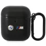 BMW BMA222PVTK odinis dėklas su lenkta linija, skirtas AirPods 1/2 - juodas