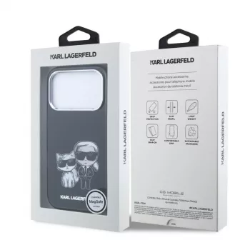 Karl Lagerfeld IML Karl & Choupette Bodies Sketch Print MagSafe dėklas, skirtas iPhone 18 Pro / 17 Pro - juodas