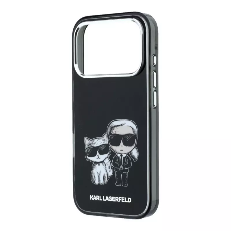 Karl Lagerfeld IML Karl & Choupette Bodies Sketch Print MagSafe dėklas, skirtas iPhone 18 Pro / 17 Pro - juodas