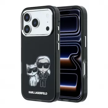 Karl Lagerfeld IML Karl & Choupette Bodies Sketch Print MagSafe dėklas, skirtas iPhone 18 Pro / 17 Pro - juodas