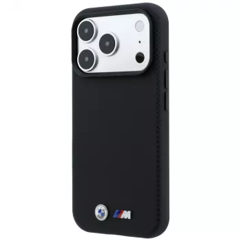 BMW M Quadrille Kevlar Metal Logo MagSafe dėklas, skirtas iPhone 18 Pro Max / 17 Pro Max - juodos spalvos