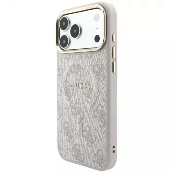 GUESS Embossed 4G Classic MagSafe dėklas, skirtas iPhone 17 Pro Max / 18 Pro Max - rožinis