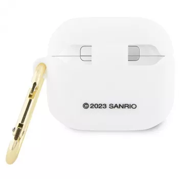 Hello Kitty HKA33DKHSH AirPods 3 dėklas baltas silikoninis 3D Kitty galvutė