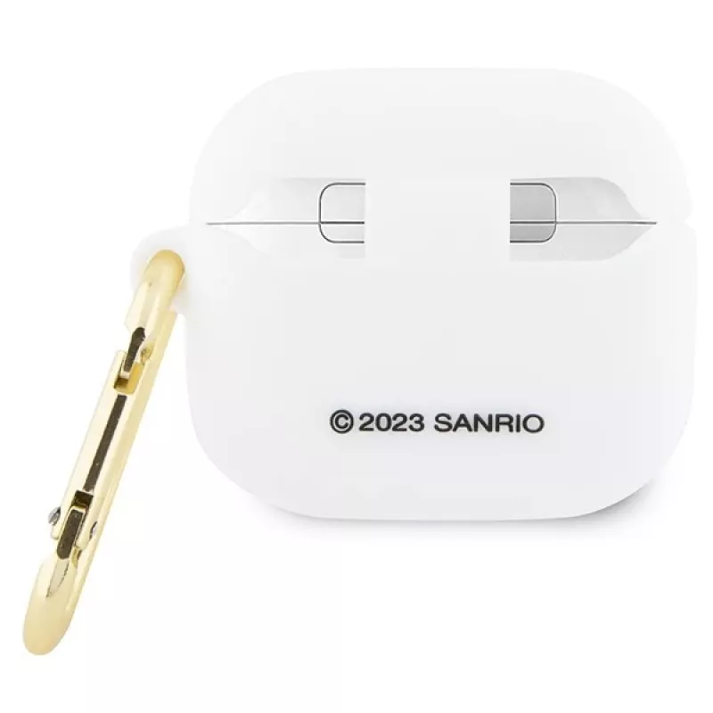 Hello Kitty HKA33DKHSH AirPods 3 dėklas baltas silikoninis 3D Kitty galvutė