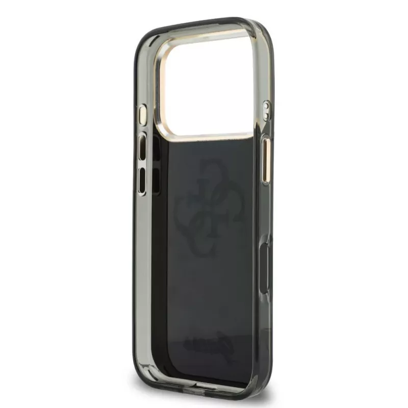 GUESS IML 4G Script Metal dėklas, skirtas iPhone 18 Pro Max / 17 Pro Max - juodas