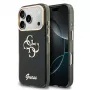 GUESS IML 4G Script Metal dėklas, skirtas iPhone 18 Pro Max / 17 Pro Max - juodas
