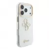 GUESS IML 4G Script Metal dėklas iPhone 15 Pro, baltas