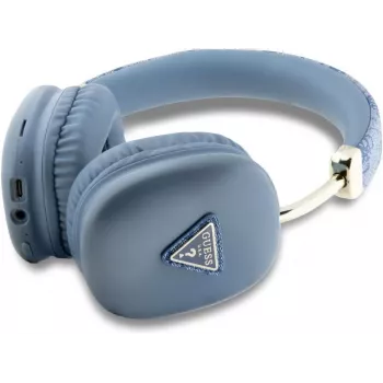 GUESS 4G Triangle Logo belaidės ausinės per ausį Bluetooth 5.3 mėlynos