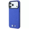 BMW M Carbon Metal Logo MagSafe dėklas, skirtas iPhone 18 Pro Max / 17 Pro Max - mėlynas