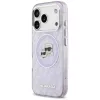 Karl Lagerfeld IML Glitter Karl & Choupette Heads Logo MagSafe dėklas, skirtas iPhone 17 Pro Max - violetinis