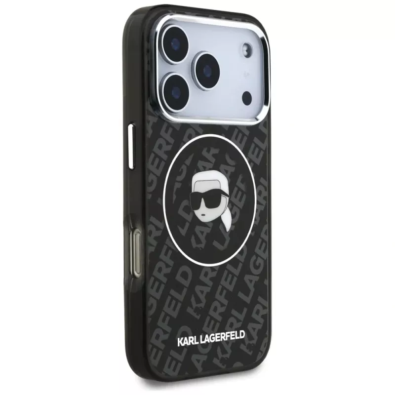Karl Lagerfeld IML Karl Head Logo MagSafe dėklas, skirtas iPhone 17 Pro - juodas