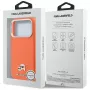 Karl Lagerfeld Karl & Choupette Head Pins Saffiano dėklas su MagSafe, skirtas iPhone 17 Pro - oranžinis