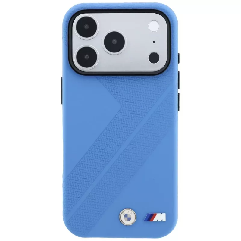 BMW M Tire Track Metal Logo MagSafe dėklas, skirtas iPhone 18 Pro / 17 Pro - mėlynas