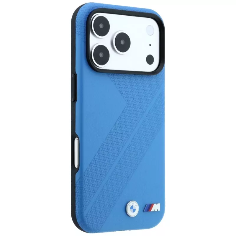 BMW M Tire Track Metal Logo MagSafe dėklas, skirtas iPhone 18 Pro / 17 Pro - mėlynas